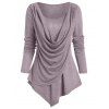 T-shirt Chiné Superposé Drapé - Violet Wisteria 2XL