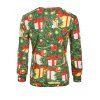 Sweat-shirt Décontracté à Imprimé Arbre de Noël Boule et Cadeau - multicolor 4XL