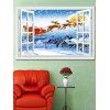Autocollant Mural de Noël Décoratif Cerf et Traîneau Imprimés - multicolor 1PC X 20 X 28 INCH( NO FRAME)