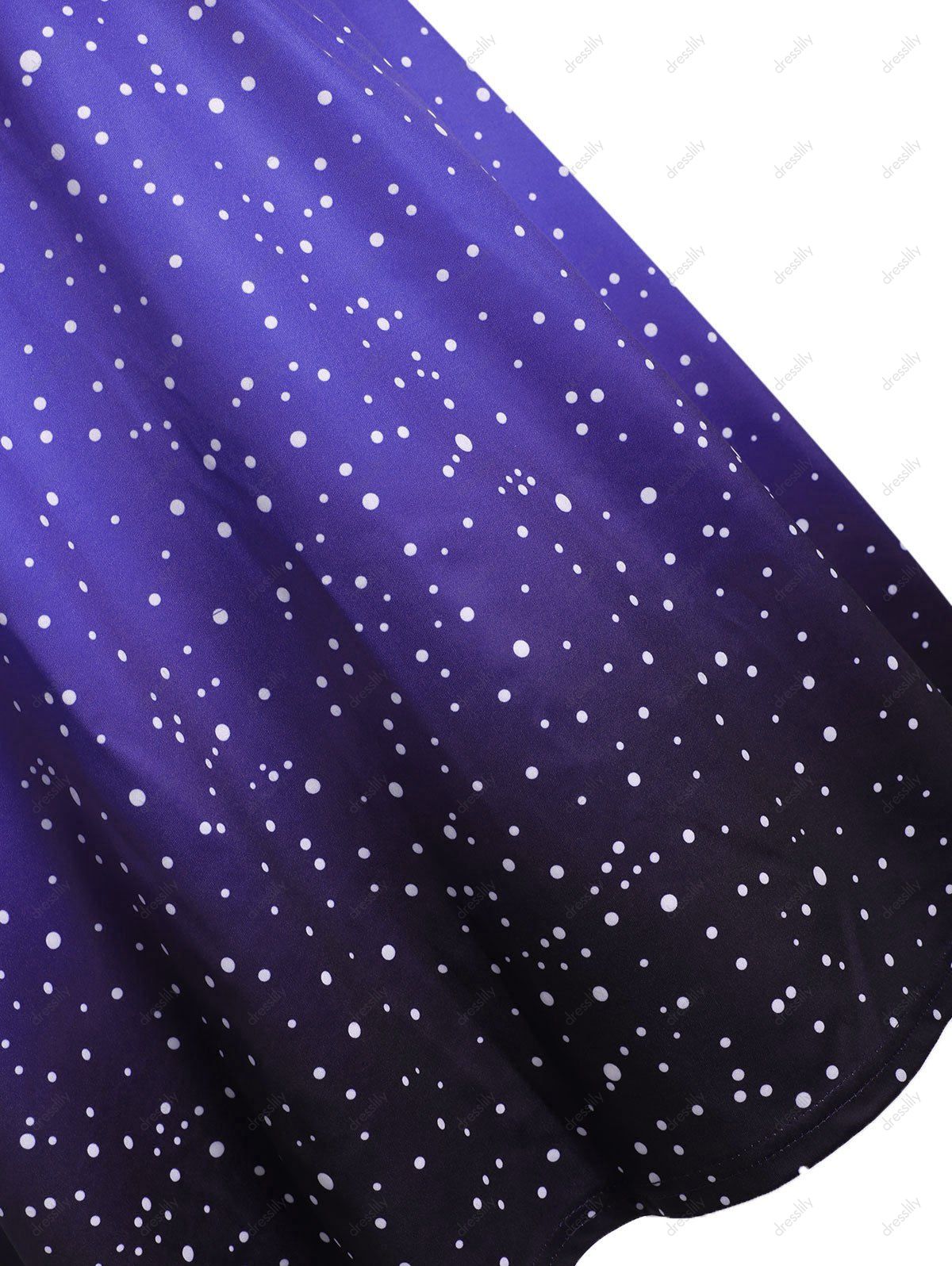 Plus Size Vintage Ombre Polka Dot Pin Up Dress - PURPLE 1X