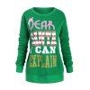 Sweat-shirt de Noël Lettre Graphique Slogan Grande Taille - Vert 5X