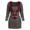 Pull Tunique Bicolore à Manches Longues - café 2XL