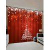 Rideaux de Fenêtre Flocon de Neige Sapin de Noël et Etoile 2 Panneaux - multicolor W33.5 X L79 INCH X 2PCS
