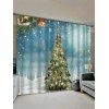 Rideaux de Fenêtre Flocon de Neige et Sapin de Noël Imprimés 2 Panneaux - multicolor W28 X L39 INCH X 2PCS