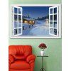 Autocollant Mural de Noël Décoratif Bonhomme de Neige et Maison Imprimés - multicolor 1PC X 20 X 28 INCH( NO FRAME)