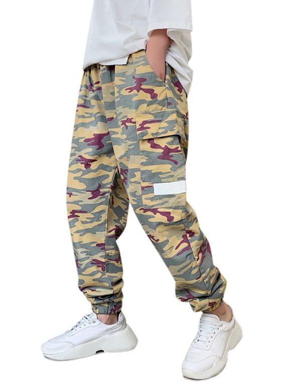 Pantalon Cargo Camouflage Imprimé avec Multi-Poches - multicolor XL