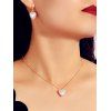 Collier Cœur en Fausse Perle et Boucles d'Oreilles Pendantes - Or 