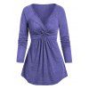 T-shirt Tordu en Avant Manches Raglan à Col Plongeant - Violet Améthyste S