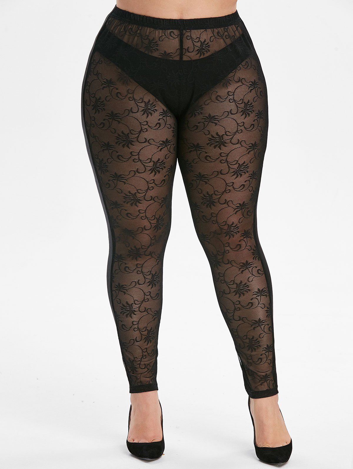 Lace See Through Leggings For Sales Tax