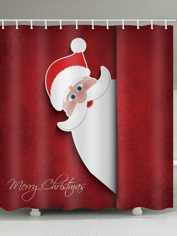 Rideau de Douche Imperméable Père Noël et Flocon de Neige Imprimés pour Salle de Bain - multicolor W71 X L71 INCH