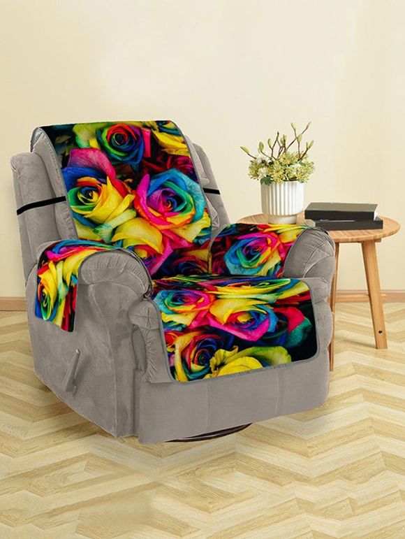 Fleurs colorées Rose Motif Couch Couverture - multicolor SINGLE SEAT