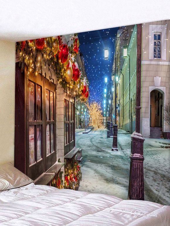 Tapisserie Murale Pendante Art Décoration Maison de Noël Imprimée - Brun Sable W59 X L79 INCH