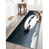 Tapis de Sol Absorption d'Eau de Noël Motif de Château de Traîneau de Lune et de Nuit - multicolor W24 X L71 INCH