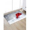 Tapis de Sol Absorption d'Eau Motif Chapeau de Noël et de Neige - multicolor W16 X L24 INCH