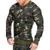 Sweat-shirt Décontracté Panneau Drapé Design - Vert Camouflage 3XL