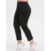 Pantalon Fuselé à Fente Latérale à Taille Haute de Grande Taille - Noir L