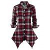 Chemise Mouchoir à Carreaux Fleurie Panneau en Dentelle de Grande Taille - multicolor 3X