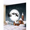 Tapisserie Murale Père Noël et Cerf Imprimés - multicolor W79 X L71 INCH