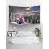 Christmas Snow Forest Pattern Tapestry - multicolor W59 X L51 INCH