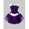 Robe de Noël Bandeau Superposée Grande Taille - Iris Pourpre 1X