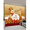 Rideaux de Fenêtre Boule de Noël et Nœud Papillon Imprimés 2 Panneaux - Marron Camel W30 X L65 INCH X 2PCS
