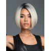 Ombre Straight Bob Synthetic Center Part Wig - WARM WHITE 8INCH