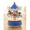 Cheval de manège Boîte à musique en bois - Bleu Ardoise Léger 