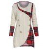 Pull Haut Bas Boutonné Panneau à Carreaux - multicolor 2XL