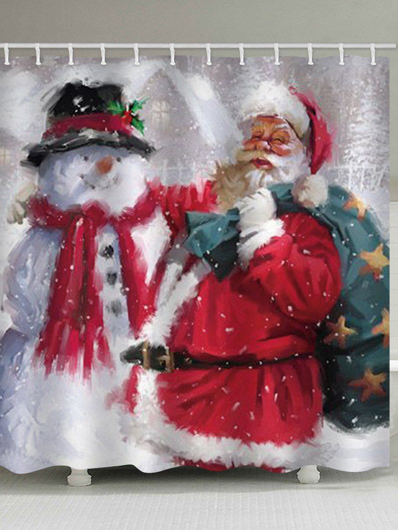 

Father Christmas Snowman Waterproof Curtain, Multi