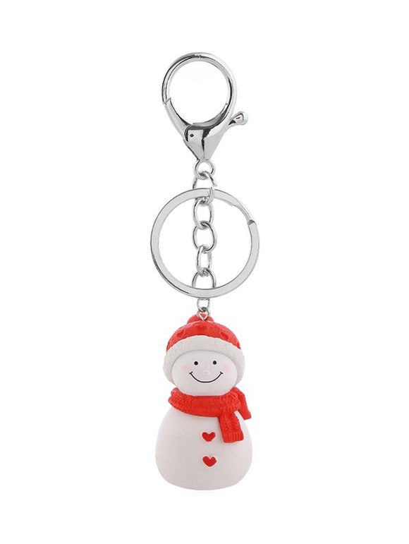 Porte-clés de Noël Bonhomme de Neige Dessin Animé - Blanc 