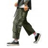 Pantalon Cargo Droit à Taille Elastique - Vert Armée 4XL