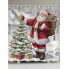Rideau de Douche Imperméable Père Noël et Sapin - multicolor W59 X L71 INCH