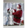 Rideau de Douche Imperméable Père Noël et Bonhomme de Neige - multicolor W71 X L79 INCH