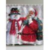 Rideau de Douche Imperméable Bonhomme de Neige et Père Noël - multicolor W71 X L79 INCH