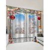 Rideaux de Fenêtre Boule de Noël et Sapin Imprimés 2 Panneaux - multicolor W33.5 X L79 INCH X 2PCS