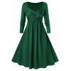 Robe Evasée Mi-Longue Croisée Grande Taille - Vert Mer Moyen 4X