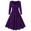 Robe Evasée Mi-Longue Croisée Grande Taille - Iris Pourpre 2X