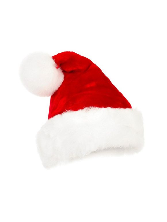 Noël en fausse fourrure Fluffy Père Noël Cap - Rouge 