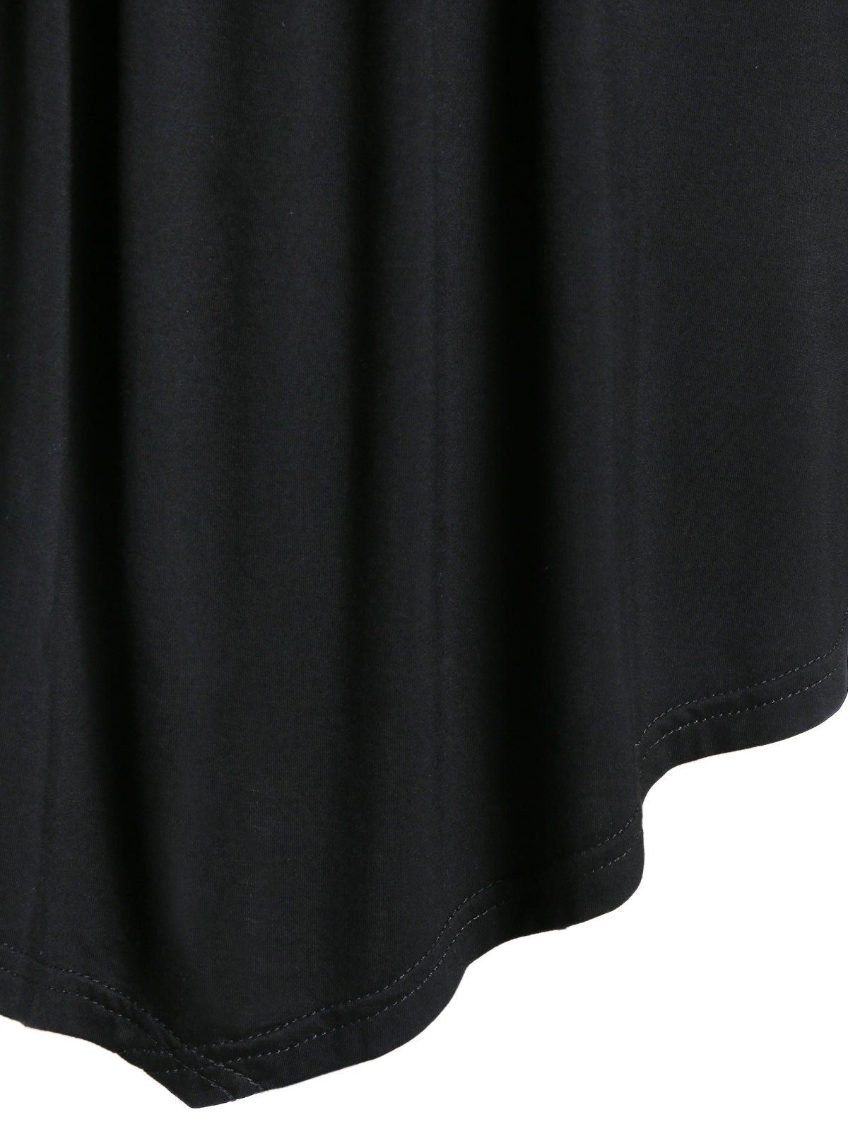 Plus Size Solid Round Collar T Shirt with Sweater - BLOOD RED 3X