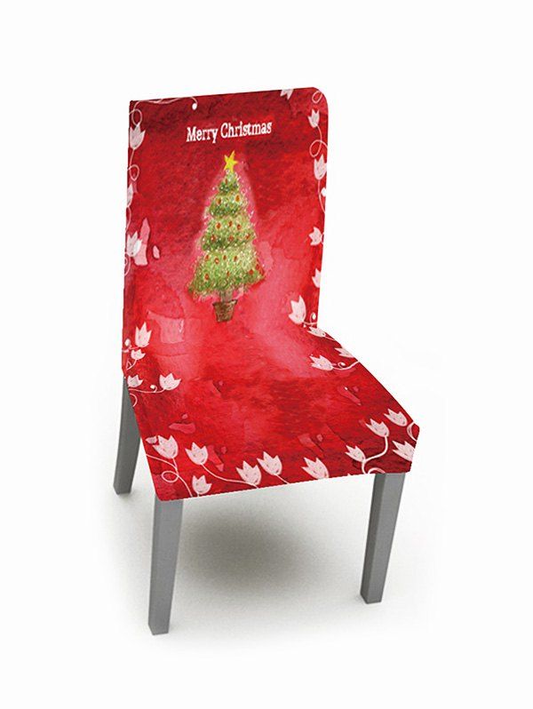 

1PCS Merry Christmas Tree Elastic Chair Cover, Multi