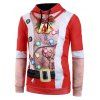 Sweat à Capuche Elément de Noël Imprimé avec Poche en Avant - Rouge M
