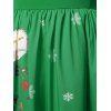 Christmas Plus Size Santa Claus Printed Dress - JUNGLE GREEN 4X