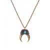 Collier Vintage Lune en Fausse Turquoise - Or 
