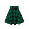 Mini Jupe à Carreaux Grande Taille à Lacets - Vert Mer Moyen 1X