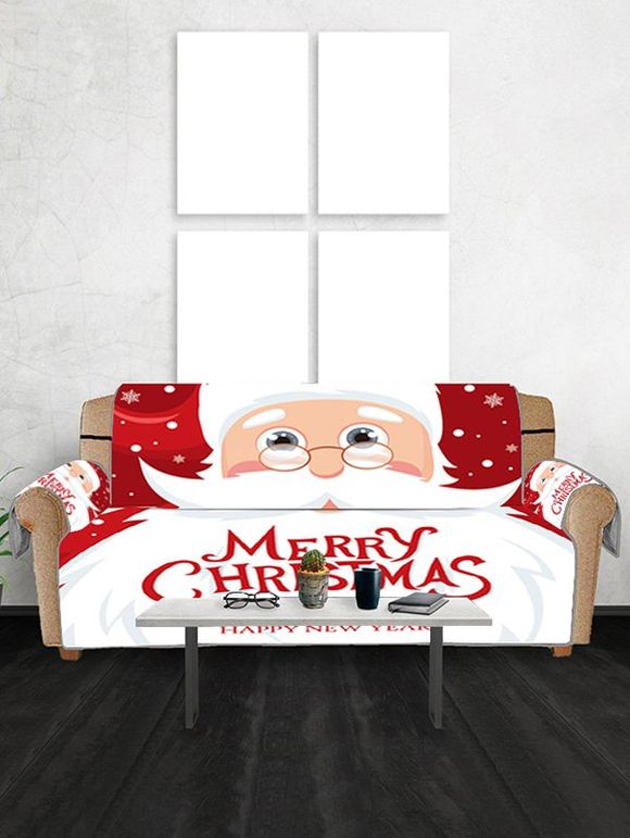 Housse de Canapé Motif de Père Noël - Rouge Vineux TWO SEATS