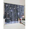 Rideaux de Fenêtre de Noël Motif de Bois et Flocon de Neige 2 Panneaux - multicolor W33.5 X L79 INCH X 2PCS