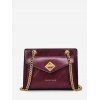 Solid Chain Shoulder Bag - FIREBRICK 