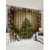 Rideaux de Fenêtre Arbre de Noël Flocon de Neige et Grain de Bois Imprimés 2 Panneaux - multicolor W33.5 X L79 INCH X 2PCS