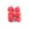 Boucles d'Oreilles Boule Fourrée - Rouge Haricot 