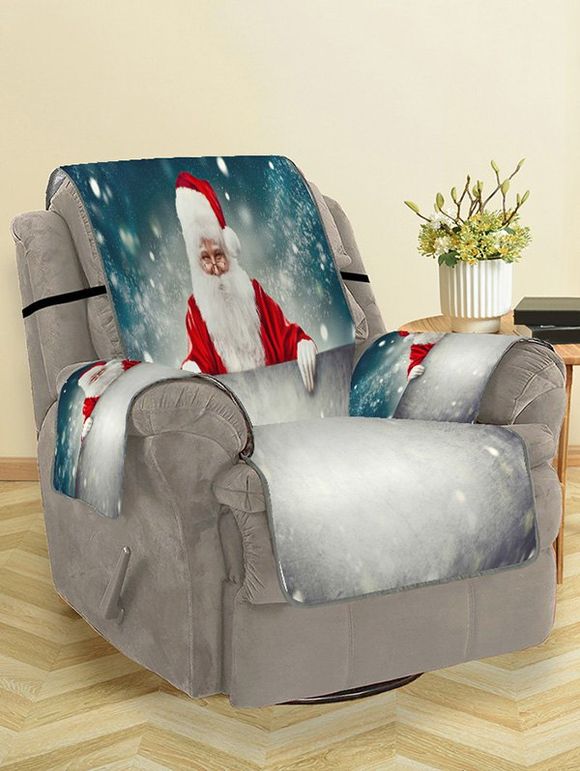 Housse de Canapé Motif de Neige et de Père Noël - Nuage Gris SINGLE SEAT